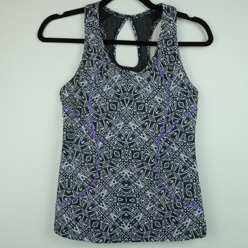 Athleta Purple Gray White Sports Top‎ Size Medium